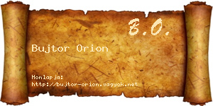 Bujtor Orion névjegykártya